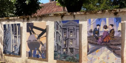 Les dessins de François Schuiten sur les murs de Semur-en-Auxois